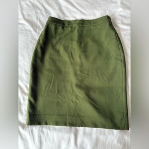 J. Crew Green Pencil Skirt Knee-Length Casual